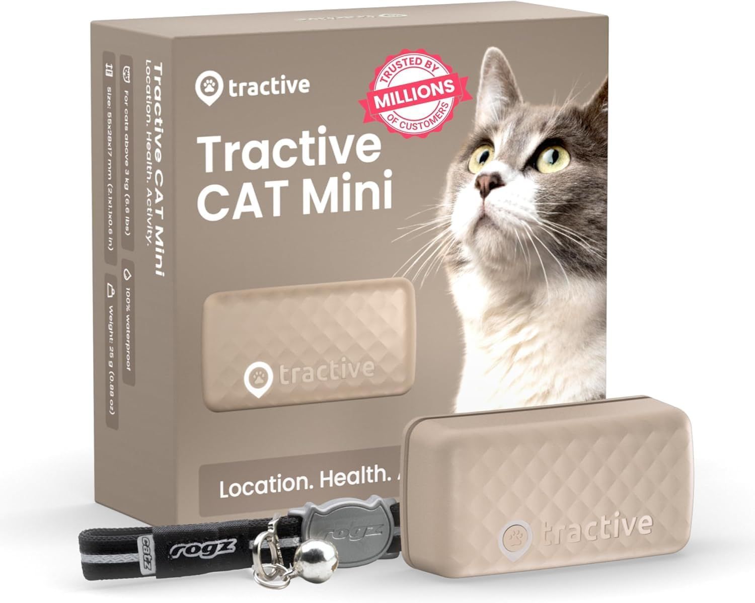 Tractive GPS Cat Tracker (6.5 lbs+), Real-time Pet Location Tracker