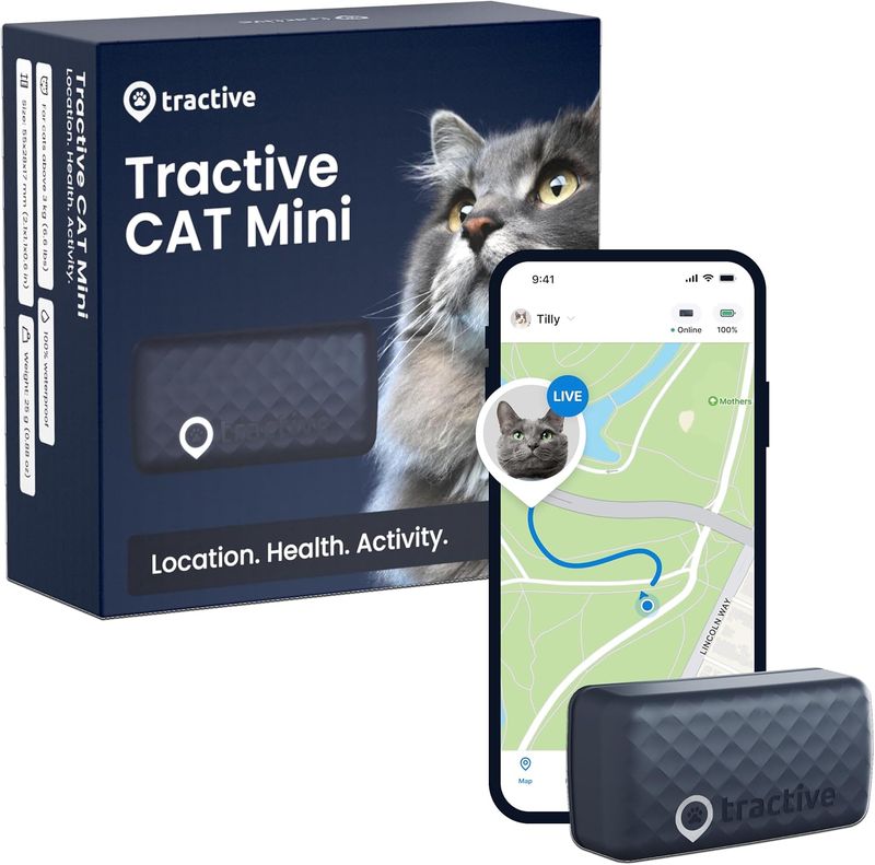 Tractive GPS Cat Tracker (6.5 lbs+), Real-time Pet Location Tracker
