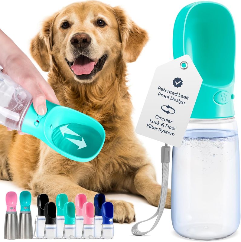 MalsiPree Leak Proof Portable Dog Travel Bottle with Bowl - 19 oz
