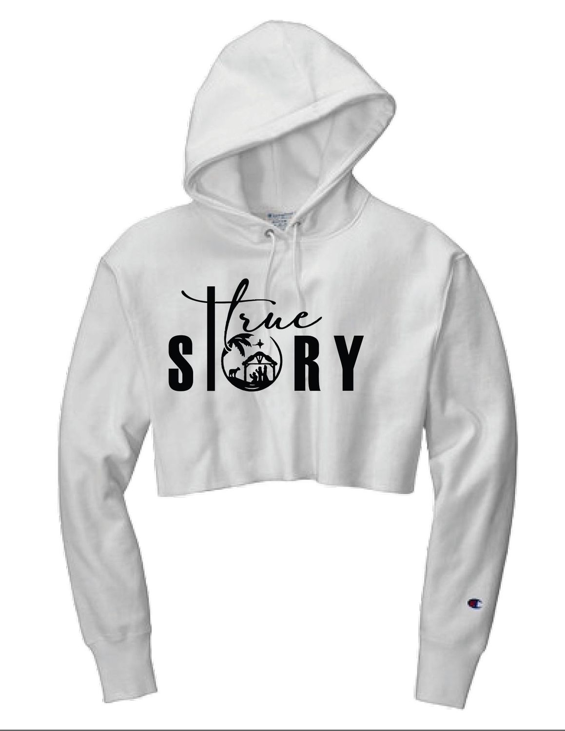 The Story White Cropped Hoodie