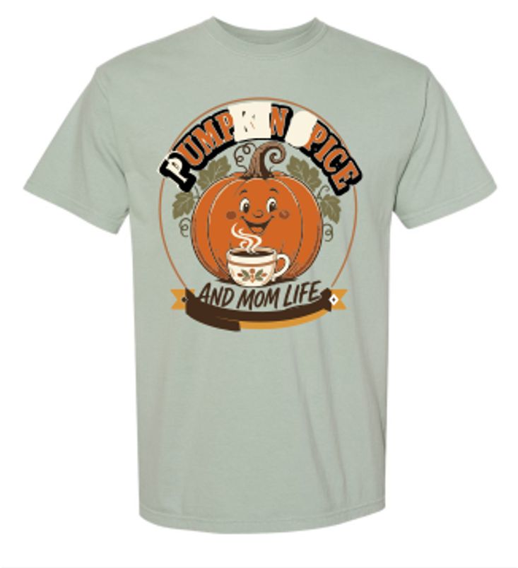 Pumpkin Spice Mom Life (Stonewash Green)
