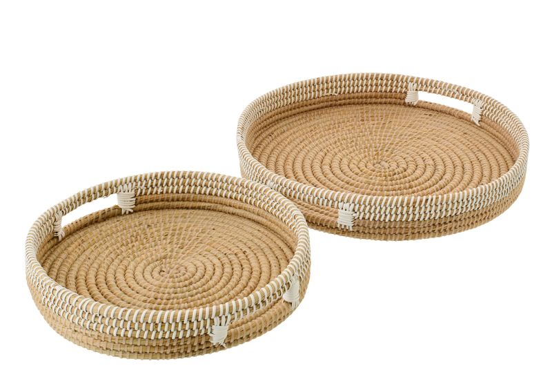 Dienblad in riet  Groot (decoratie)