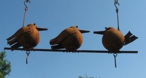 3 vogels op een stok
