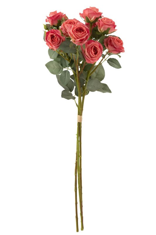 Boeket Roos 12 Koppen Kunststof Roze