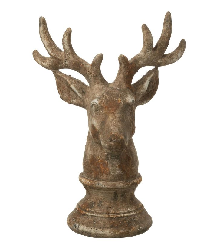 Hert Polyresin Taupe groot