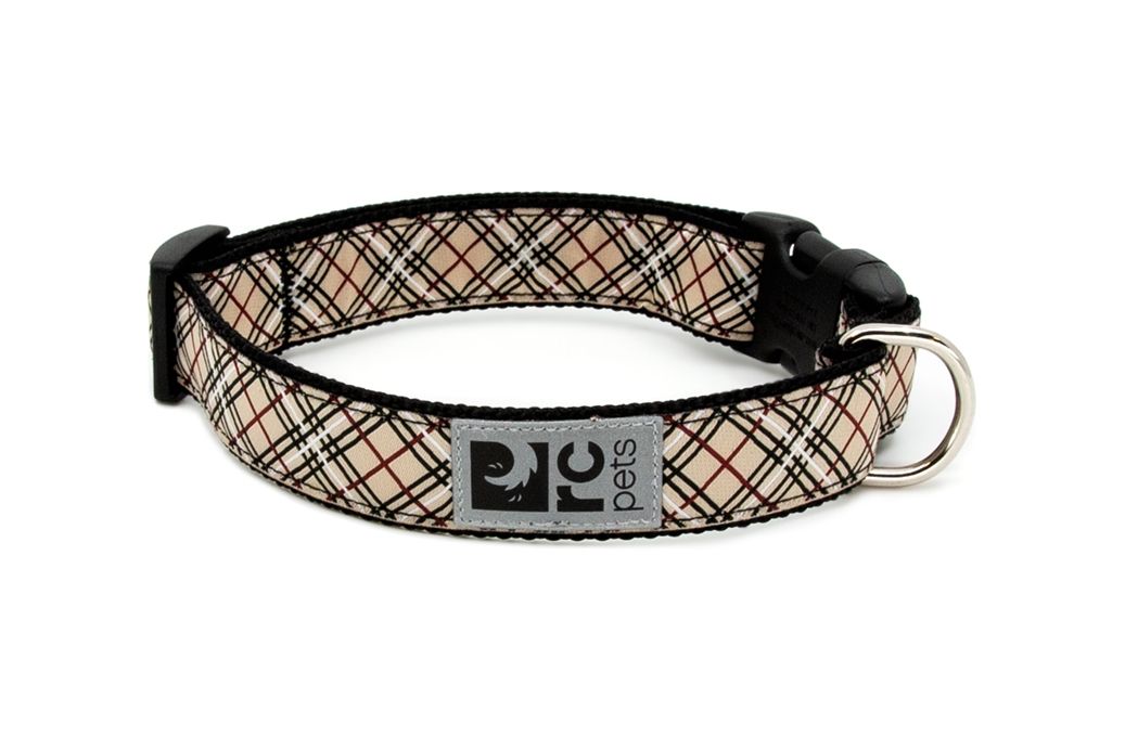 RC Pets / Collier clip, Tartan tan