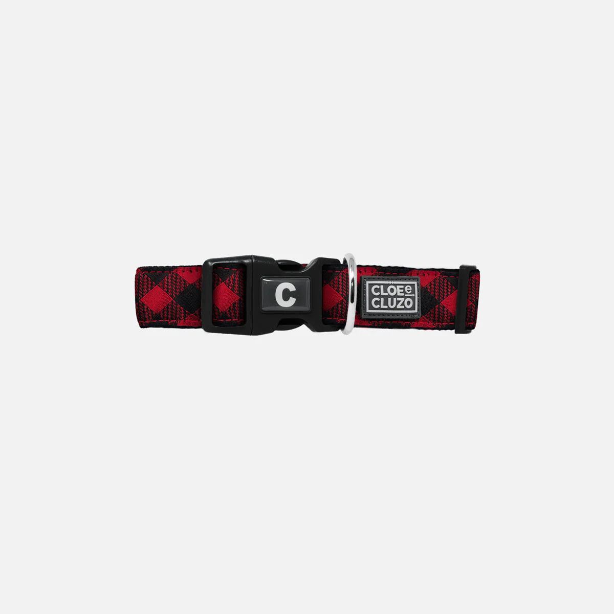 Cloe Cluzo / Collier ajustable chien, Red check, Size: XS