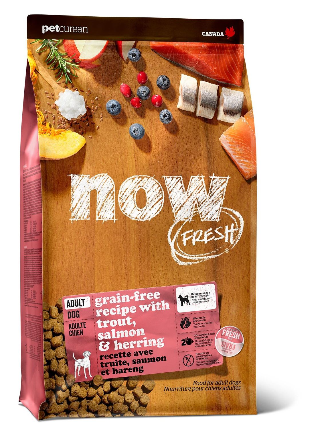Now Fresh chien / SG, truite saumon hareng