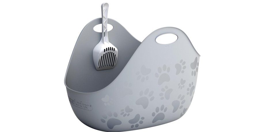 LITTER LOCKER CHAT BAC A LITIERE AVEC PELLE - GRIS