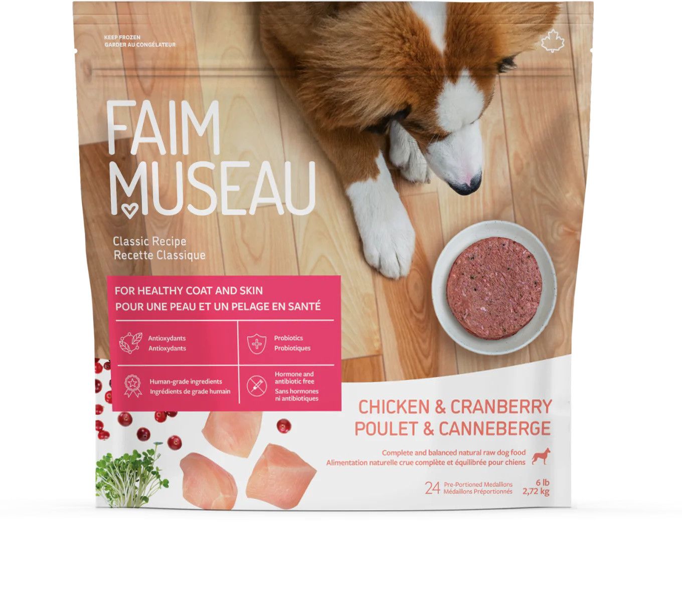 Faim Museau / Poulet &amp; Canneberges, 24 médaillons