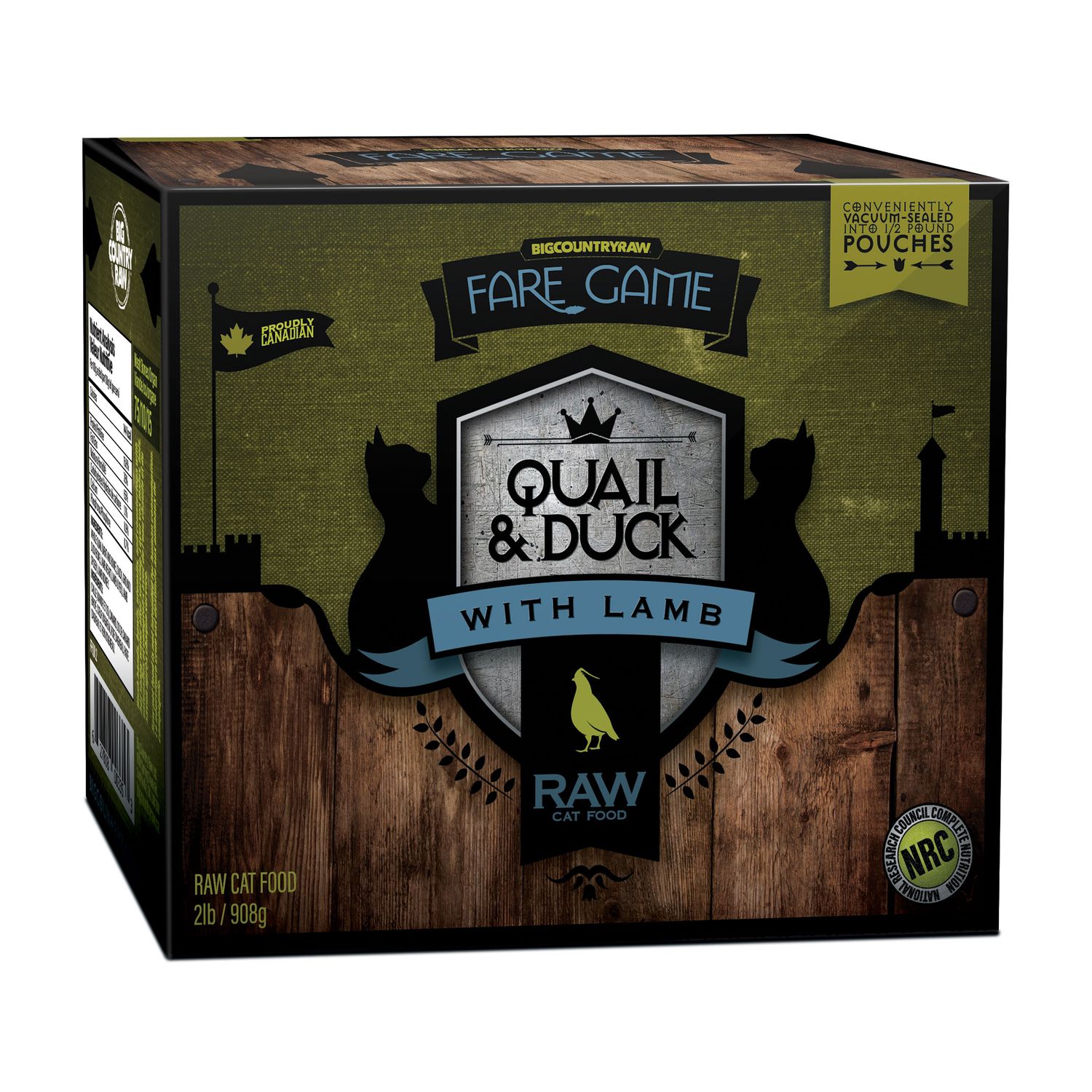 Big Country Raw / Fare Game Duck and Quail with lamb, 2lbs