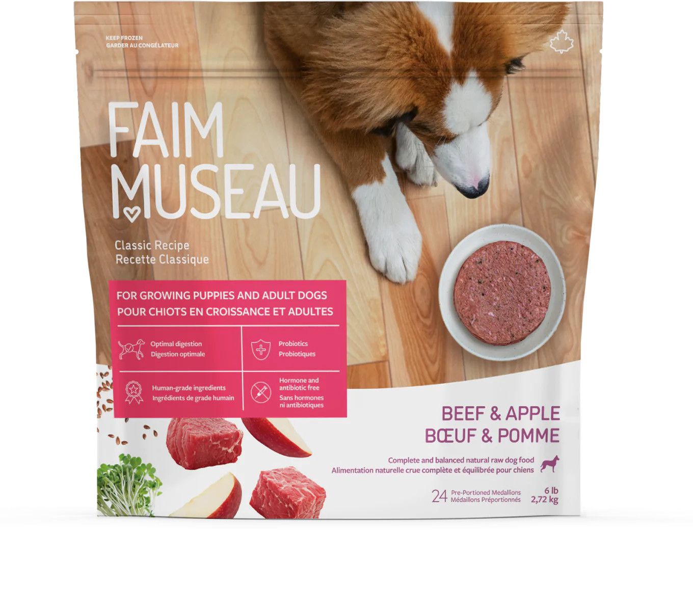 Faim Museau / boeuf et Pommes, 24 médaillons