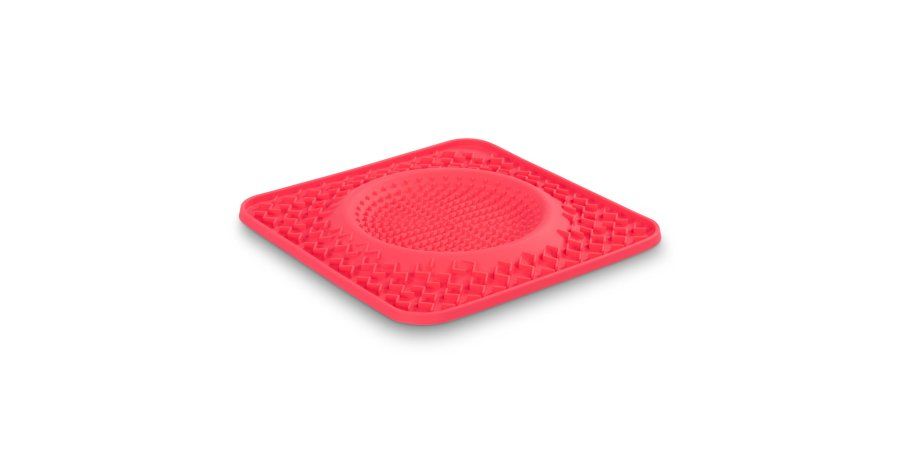 Messy Mutts / Tapis d&#39;alimentation avec bol intégré 10&quot;x10&quot;, Rose