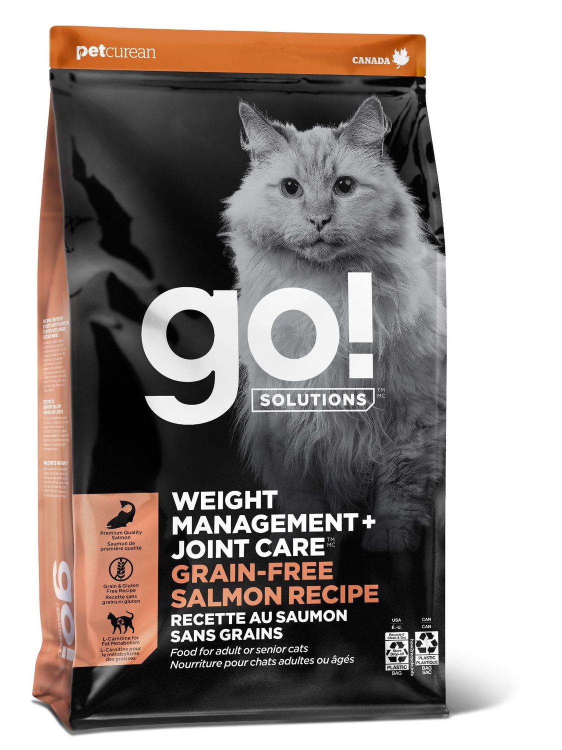 Nourriture sèche au saumon pour chats Go! Contrôle du poids et articulations