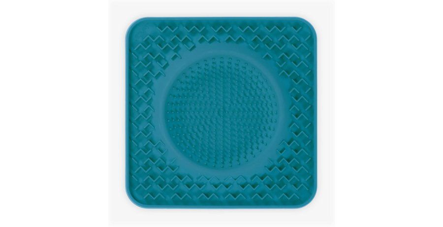 Messy Mutts / Tapis d&#39;alimentation avec bol intégré 10&quot;x10&quot;, Bleu