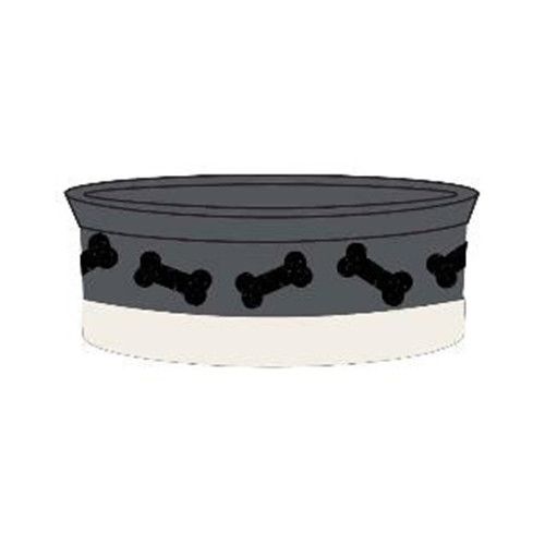 Petrageous / Stamped bones Gray &amp; Neutral dish, 7&#39;&#39;