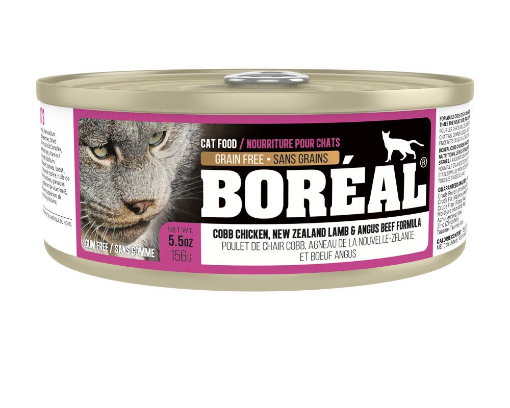 Boréal Chat / Conserve Poulet Cobb, Agneau, bœuf Angus, 156g