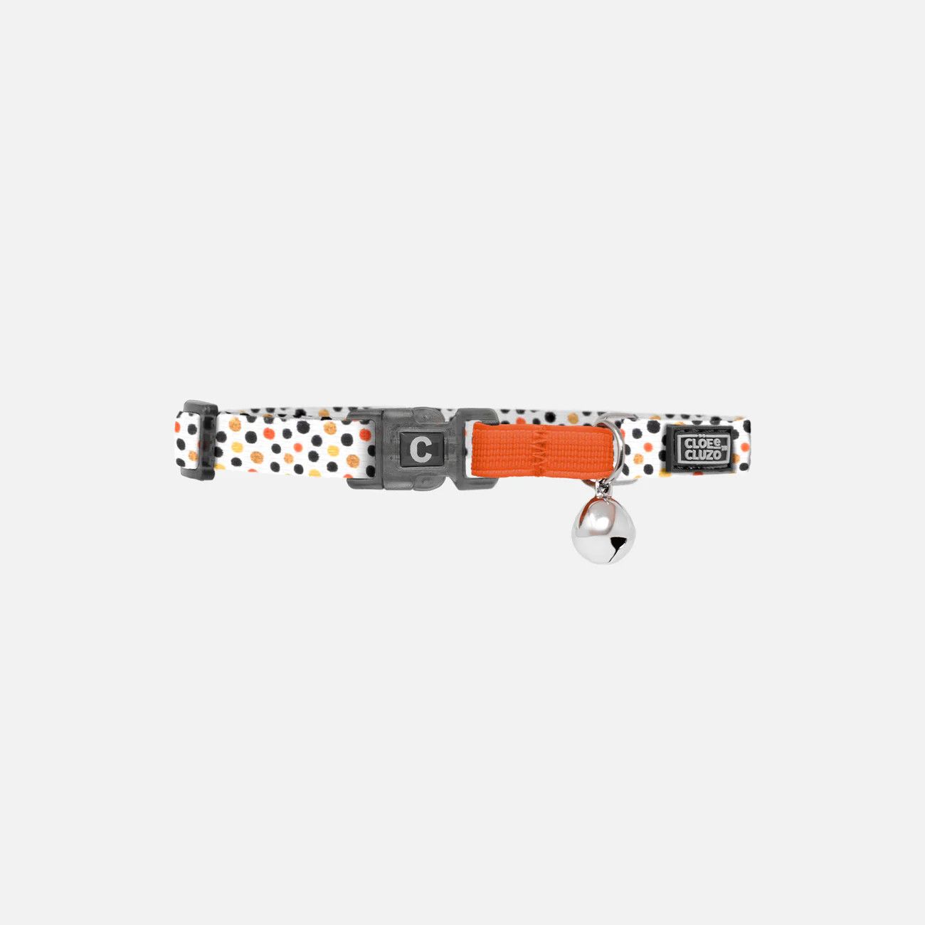 Cloe Cluzo / Collier ajustable de base chat, Polkadot orange