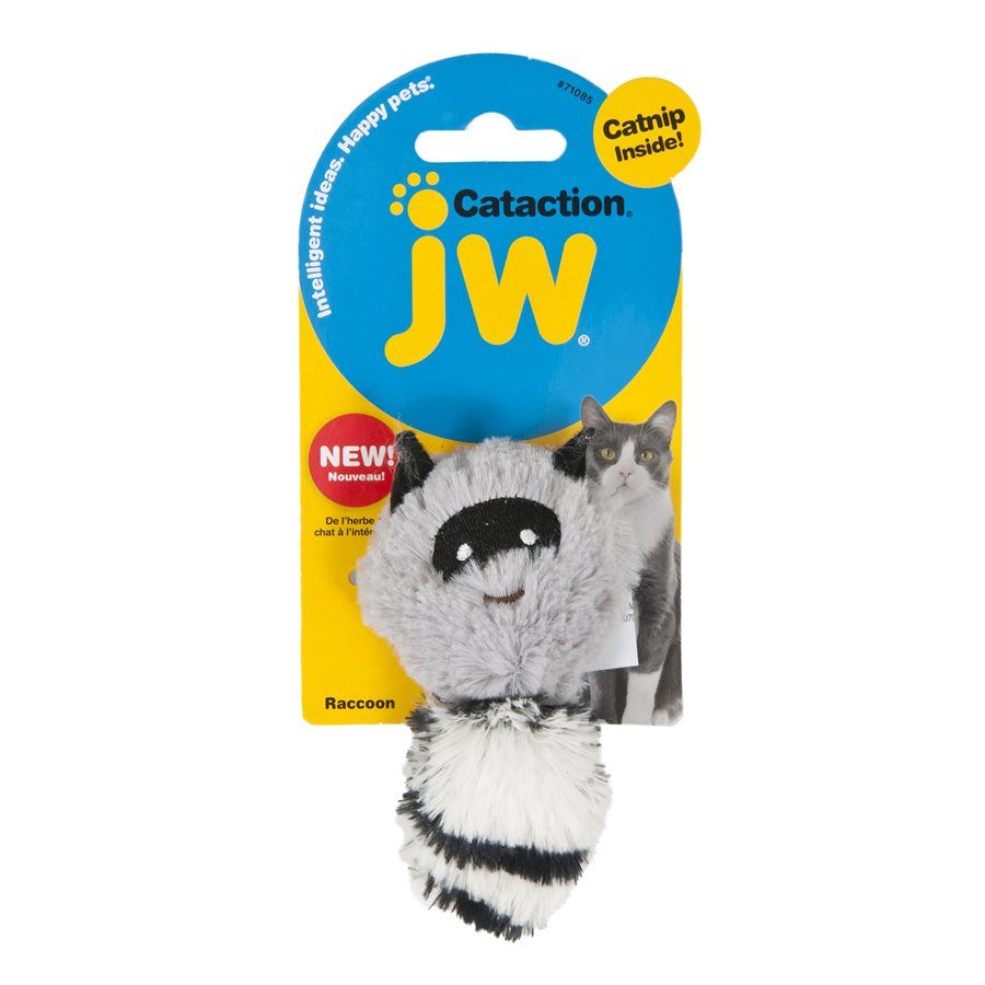 JW / Cataction Plush Catnip Racoon Grey