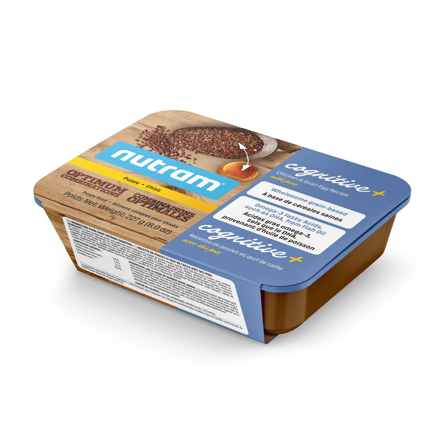 Nutram chien/ Combinaison optimal, chiot poulet, oeuf de caille &amp; pois , 8oz