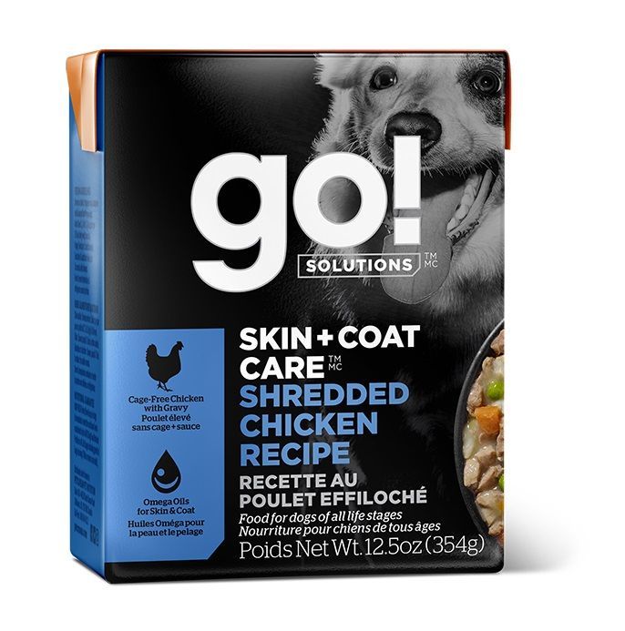 Go! chien / Tetra pak, peau et poils, poulet haché, 12,5oz