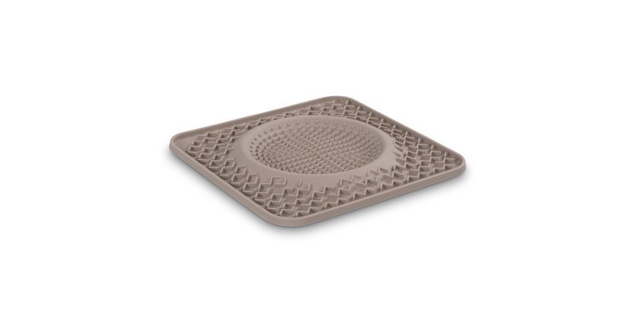 Messy Mutts / Tapis d&#39;alimentation avec bol intégré 10&quot;x10&quot;, Gris