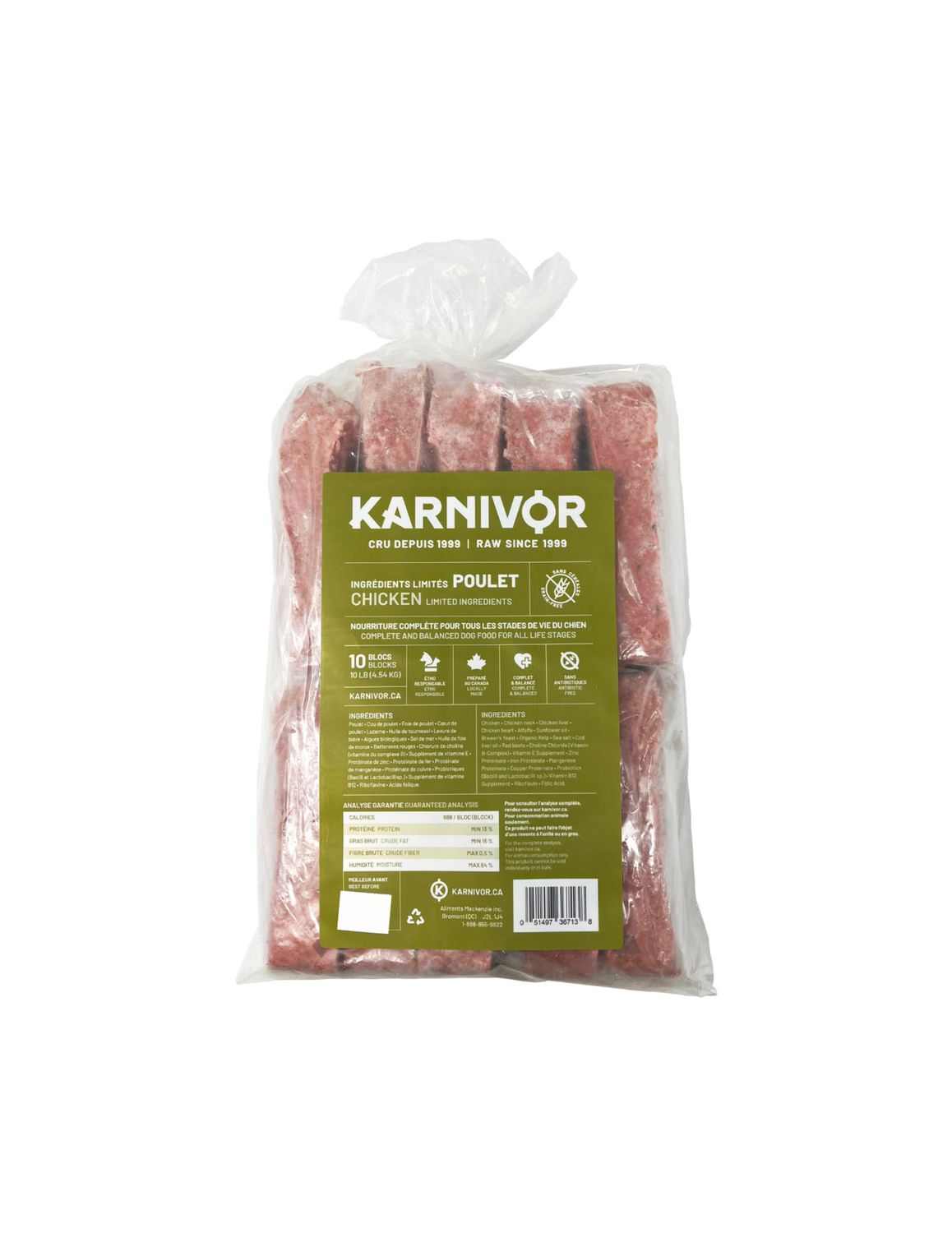 Karnivor / Ingrédients limités Poulet, 10lbs