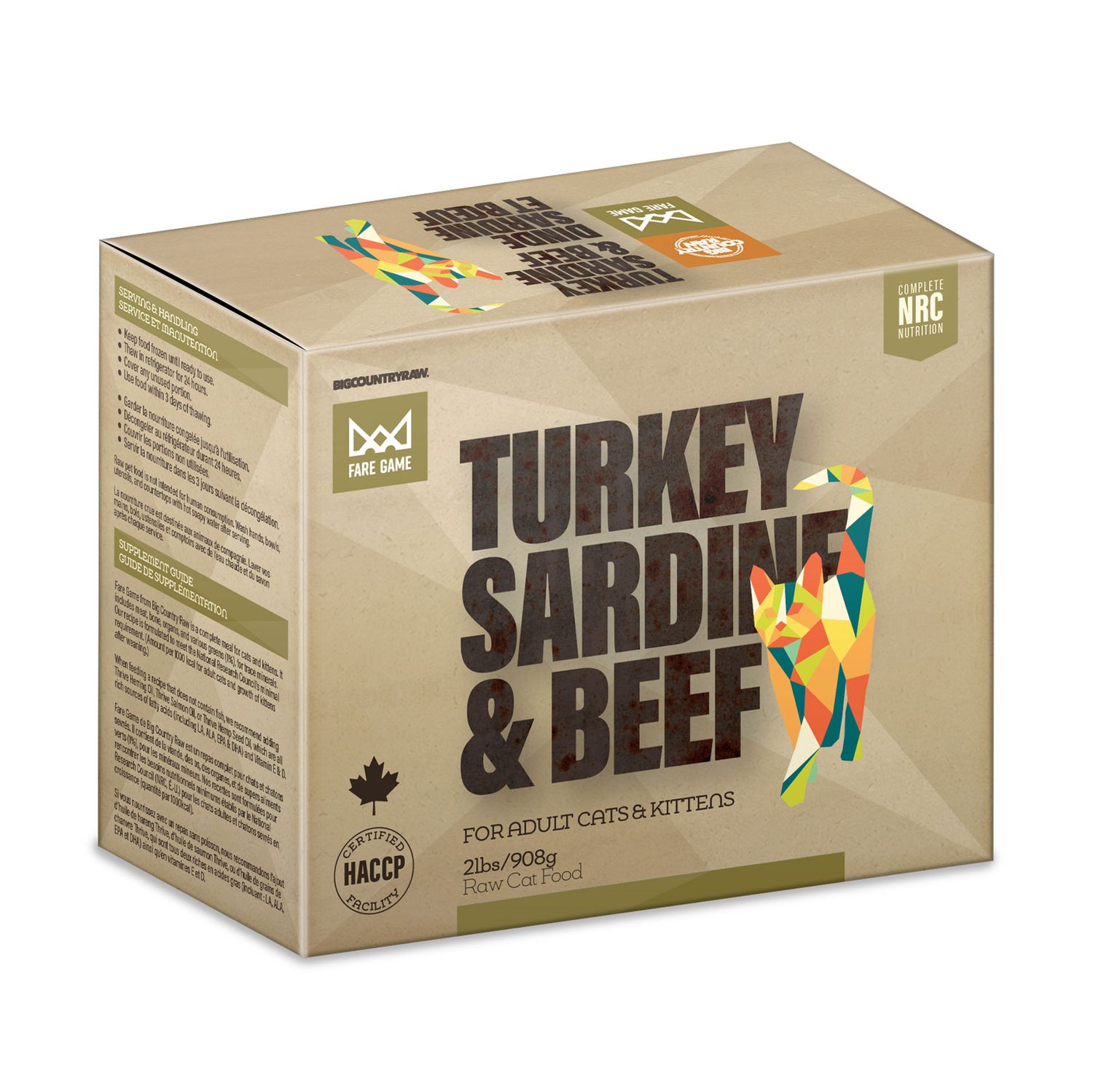 Big Country Raw / Fare Game Turkey and sardines with beef, 2lbs
