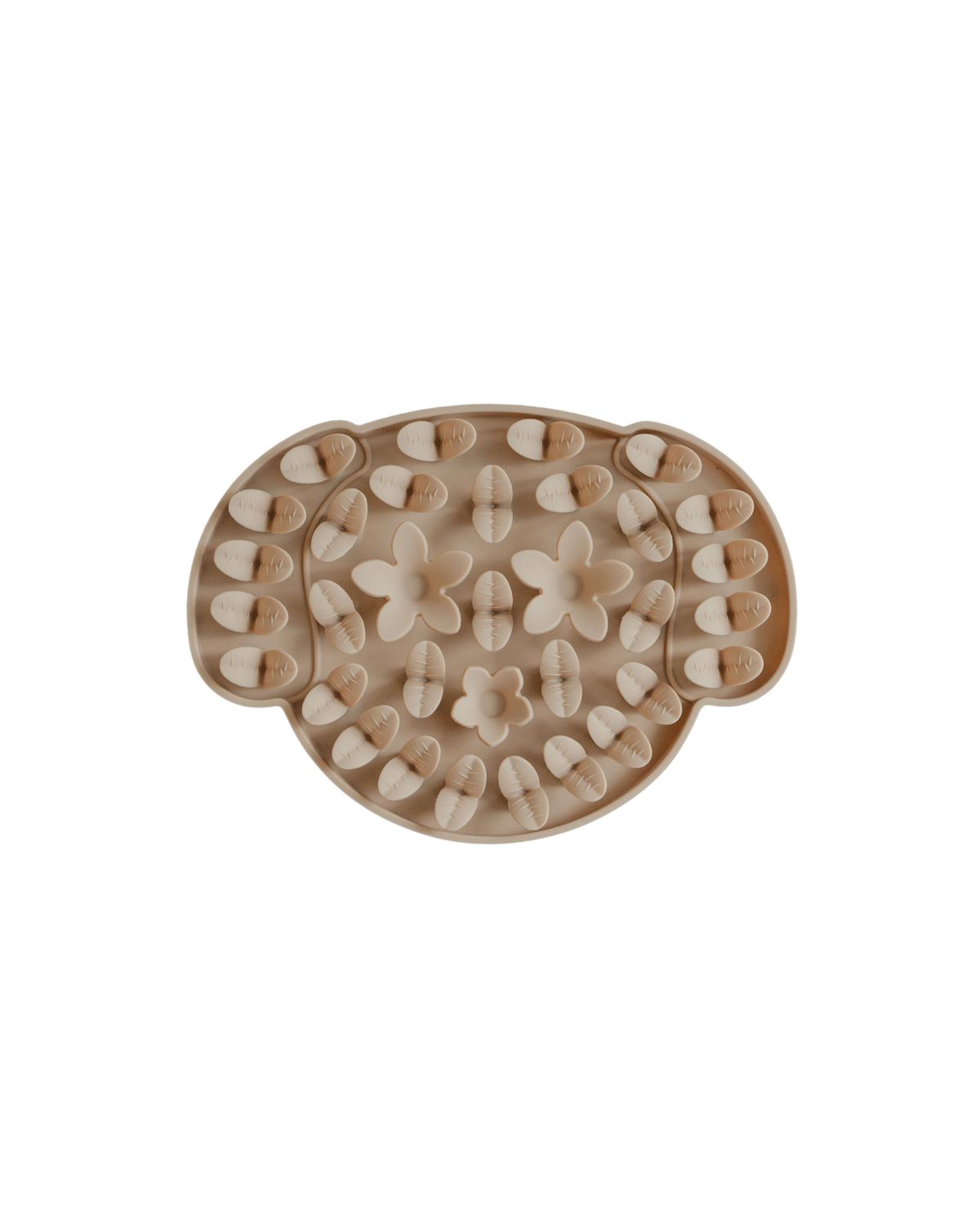 Dexypaws / Tapis de léchage en silicone &quot;cache-cache&quot; tête de chien, beige