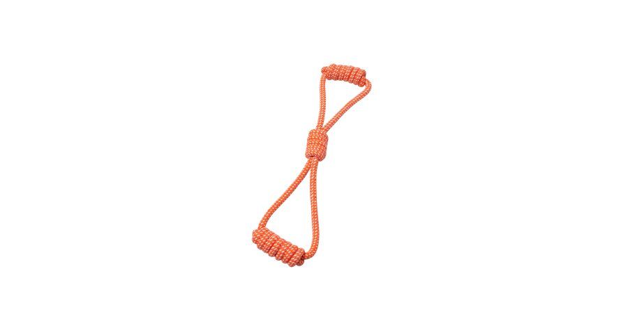 BUD&#39;Z / Chien, Jouet corde, 2 poignées avec noeuds orange, 15&quot;