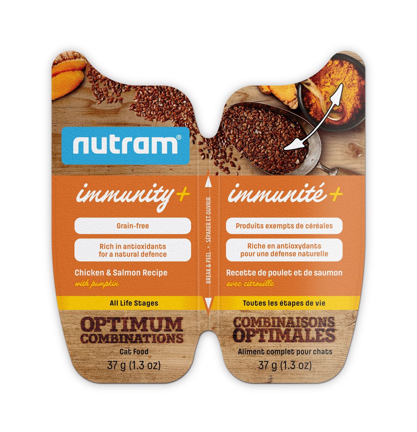 Nutram chat / Combinaison optimal immunité, poulet, saumon &amp; citrouille , 2.6oz