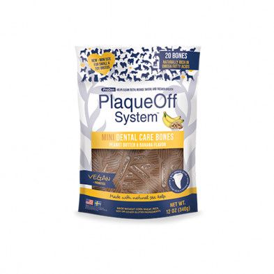 Plaque off / Mini dental care bones peanut butter &amp; banana , 20ct