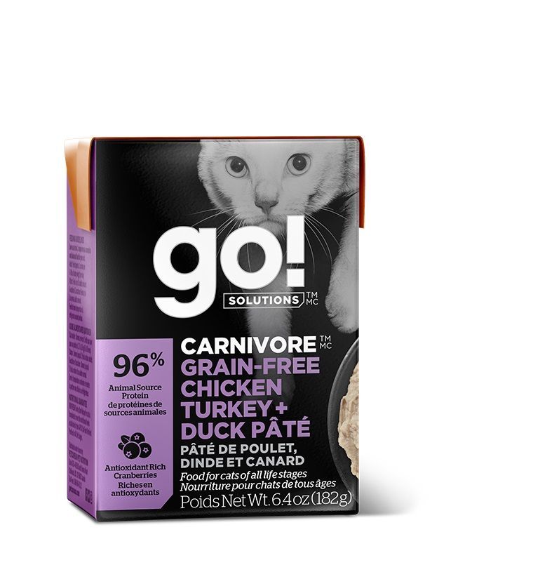 Go! chat / Tetra pak, carnivore SG, poulet dinde canard, 6,4oz