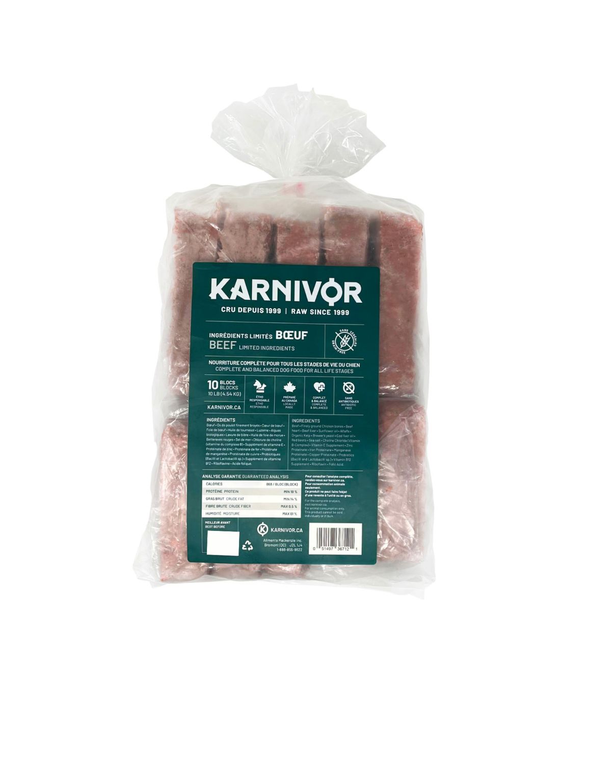 Karnivor / Ingrédients limités boeuf, 10lbs