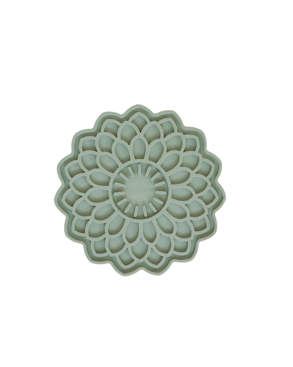 Dexypaws / Tapis de léchage stimulant en forme de fleur, vert sauge