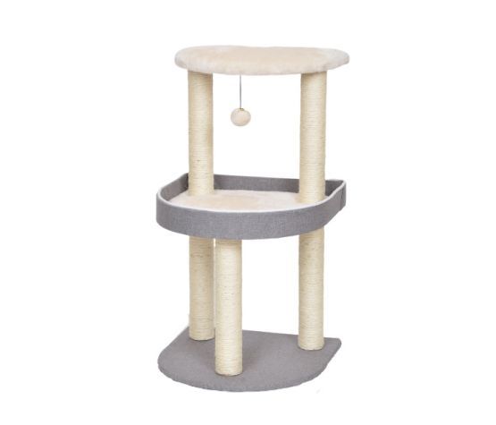 Bud&#39;z / Arbre à chat Elbert, 2 étages , gris et blanc 48x48x85