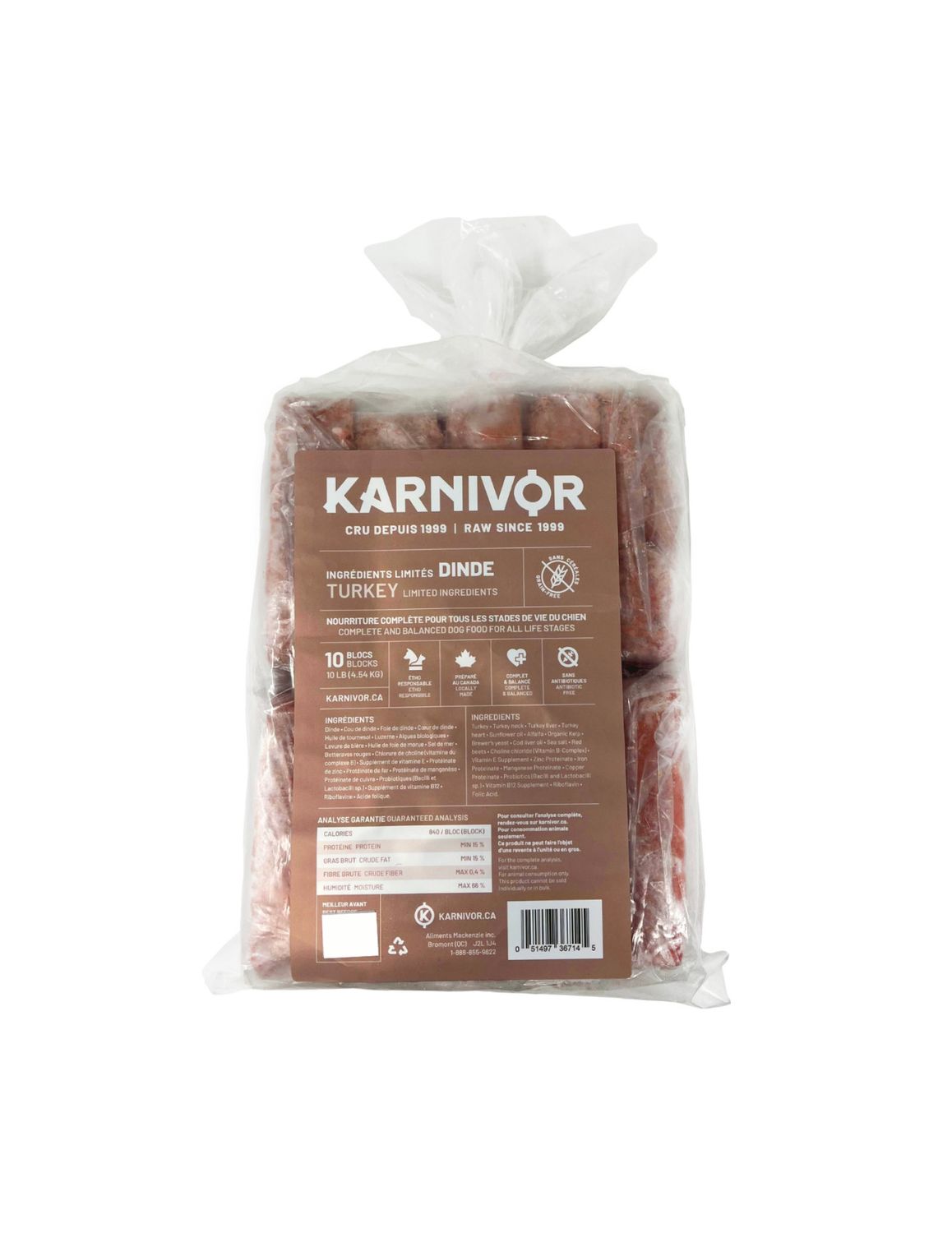 Karnivor / ingrédients limités dinde, 10lb