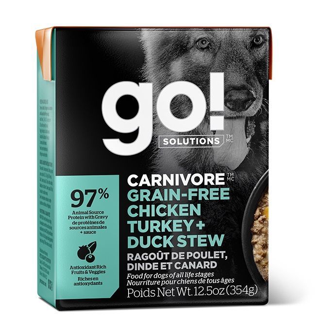 Go! chien / Tetra pak, carnivore SG, poulet dinde canard, 12,5oz