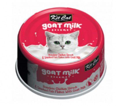 Kit cat/ chicken shreds &amp; smoked fish with goat milk ,70g
