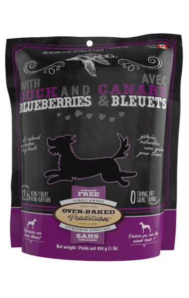 Oven-Baked Chien / Biscuits canard &amp; bleuets, SG, 454g