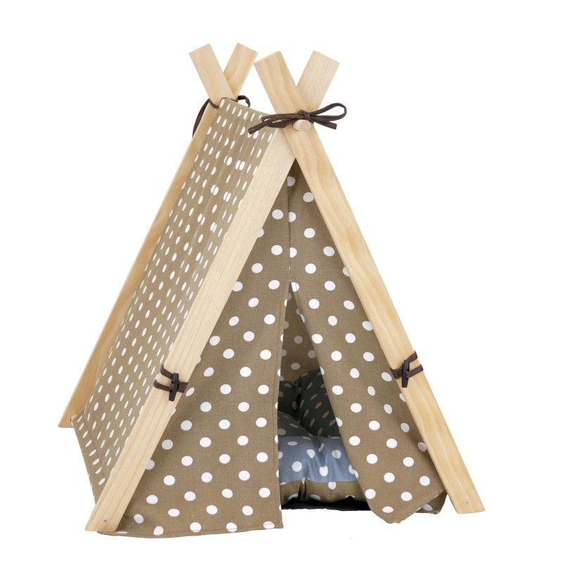 Bud&#39;z / Tente style camping sable,à pois blanc, 23&quot;x21&quot;x25&quot;