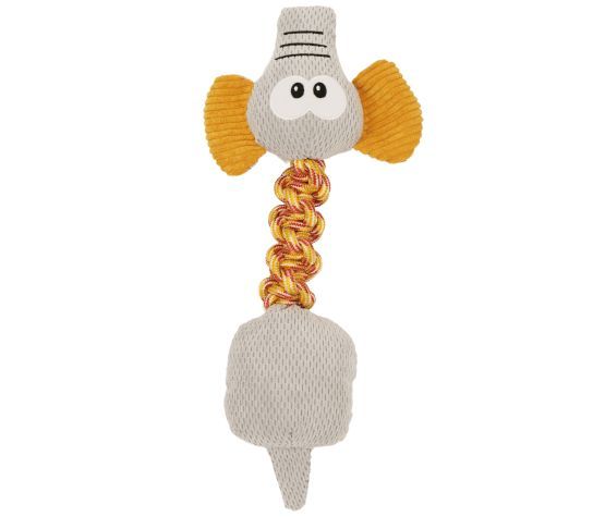 BUD&#39;Z / Chien, Jouet en peluche avec corde, Éléphant gris 19&quot;