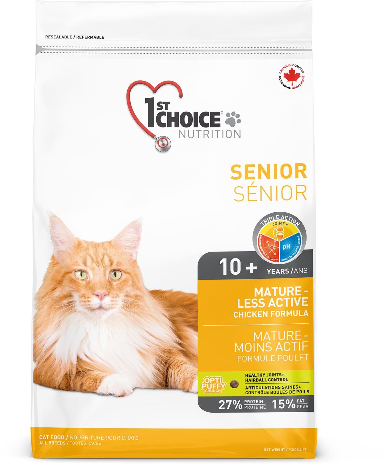 1st Choice / Chat mature &amp; moins actif, poulet, 5,44kg