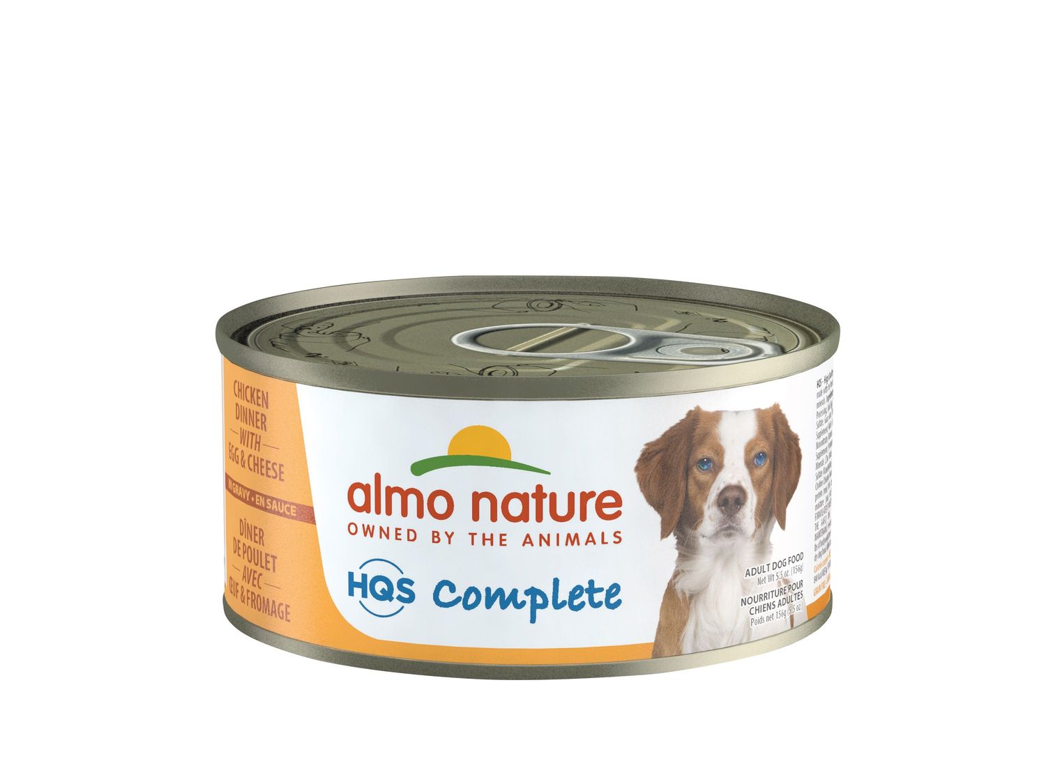 Almo nature / HQS complete, dîner de poulet avec fromage et oeuf  ,156gr