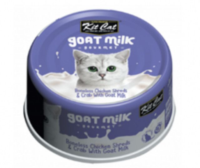 Kit cat/ chicken shred &amp; crab with goat milk ,70g