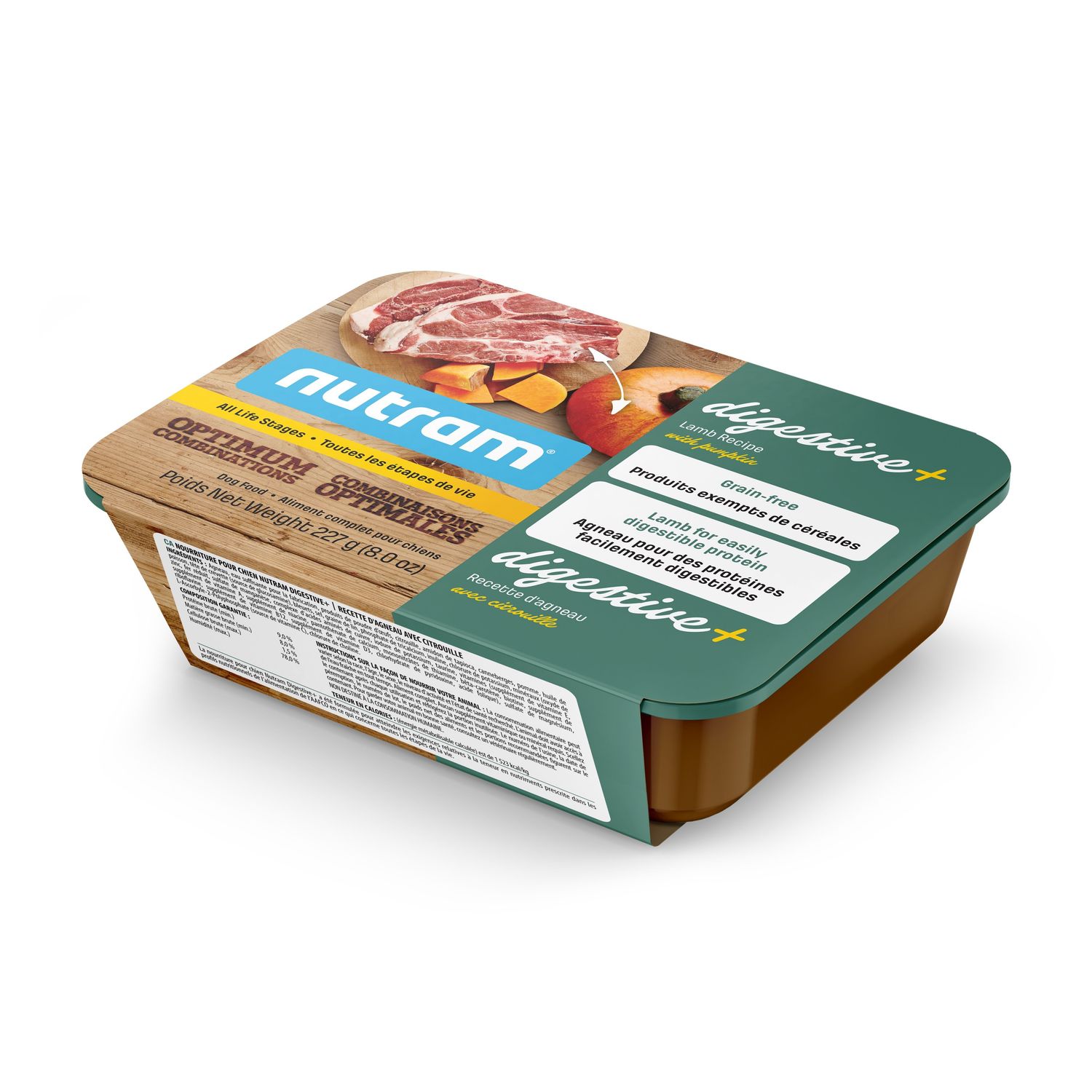 Nutram chien/ Combinaison optimal digestive , agneau &amp; citrouille, 8oz