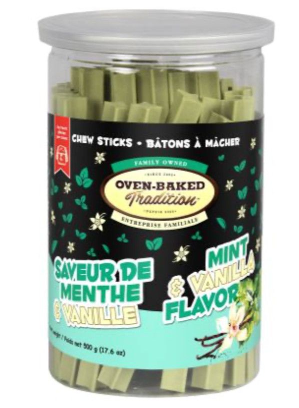Oven-Baked / Bâton à mâcher , menthe et vanille 500gr