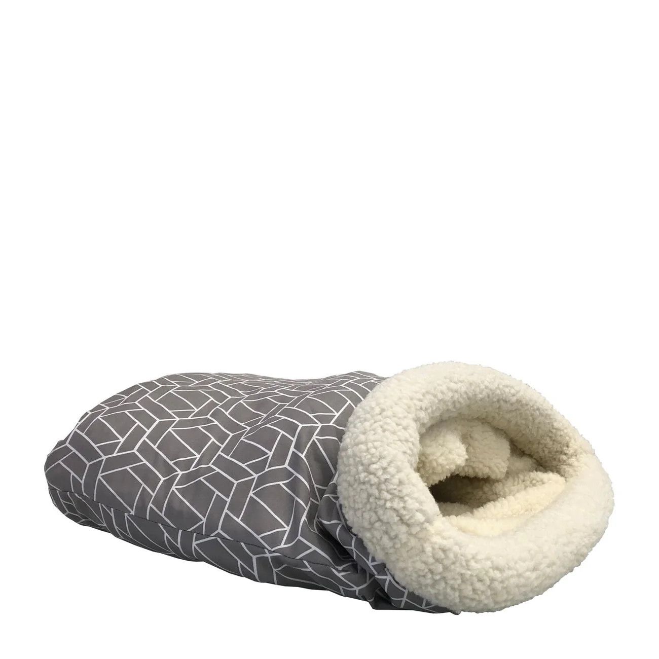 Cloe Cluzo / Sac de couchage plissé chat, grey/white