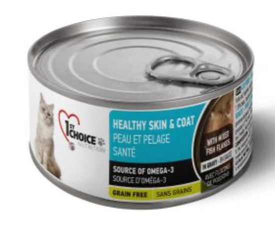1st Choice / conserve , peau et pelage , flocon de poisson, 85gr