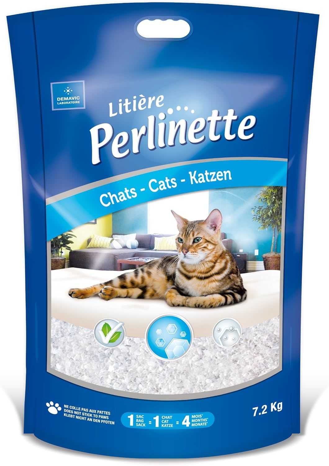 Demavic / Litière Perlinette Chats, 7,2kg